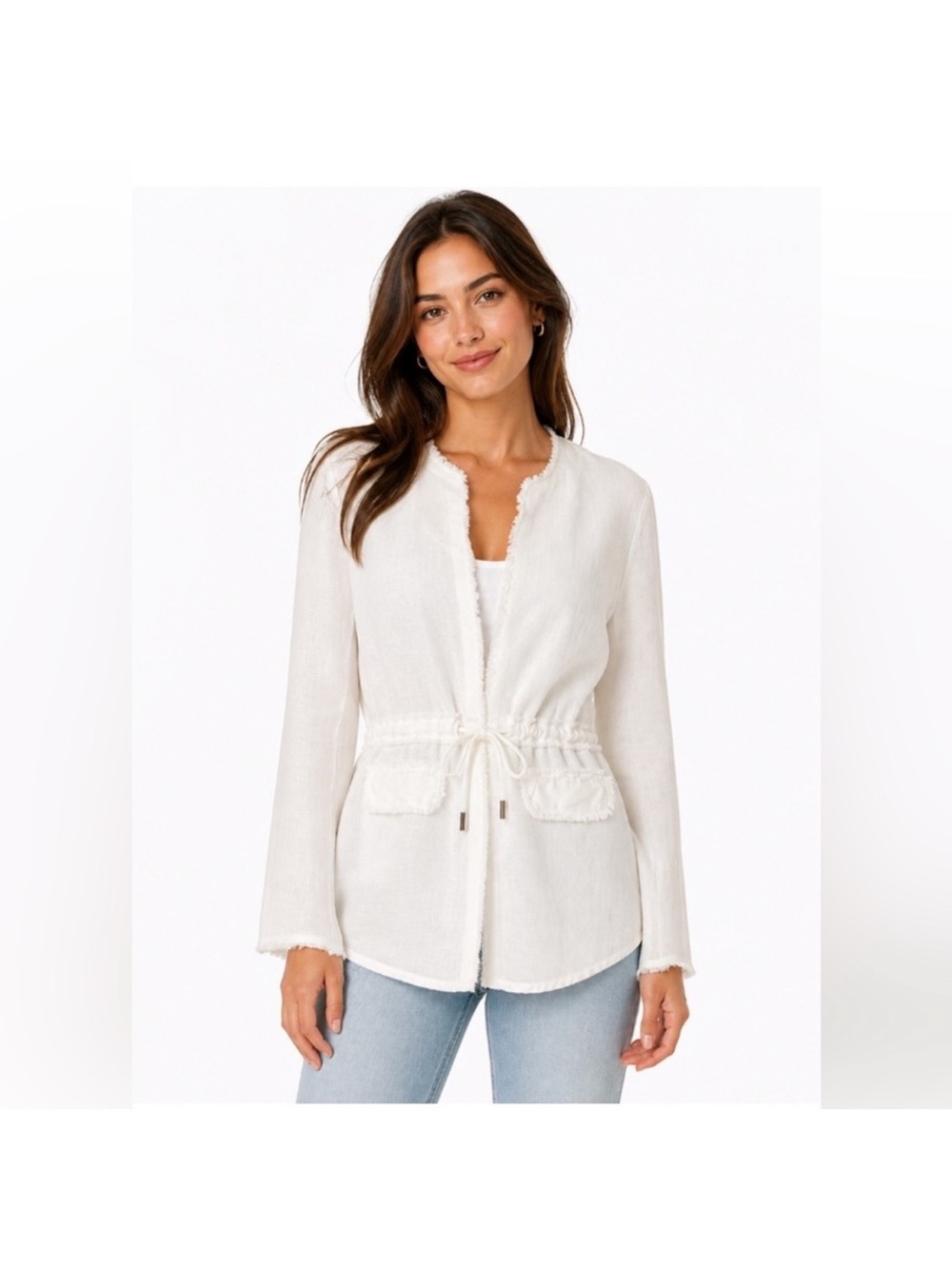 Baci Jacket L Linen White